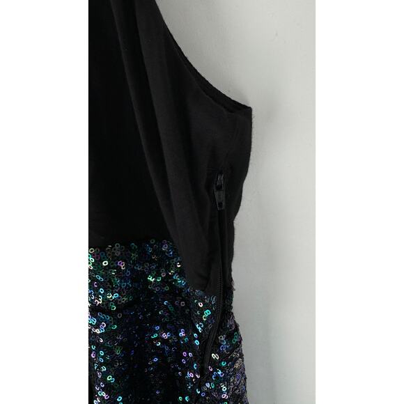 Torrid Special Occasion Black Sequin Skater Dress Womens Plus Size 30 V Neck - Picture 5 of 11